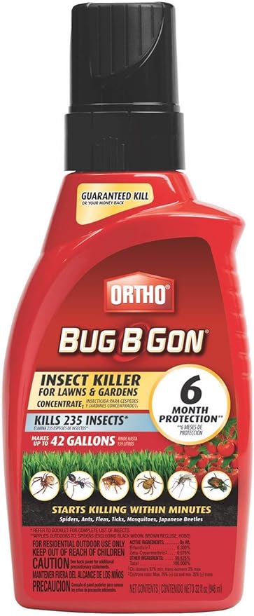 Ortho Bug B Gon Insect Killer for Lawn and Gardens Concentrate 1 32 fl. oz. - Kills Spiders Ants Fleas Ticks Mosquitoes and Japanese Beetles - Makes Up to 42 gal.