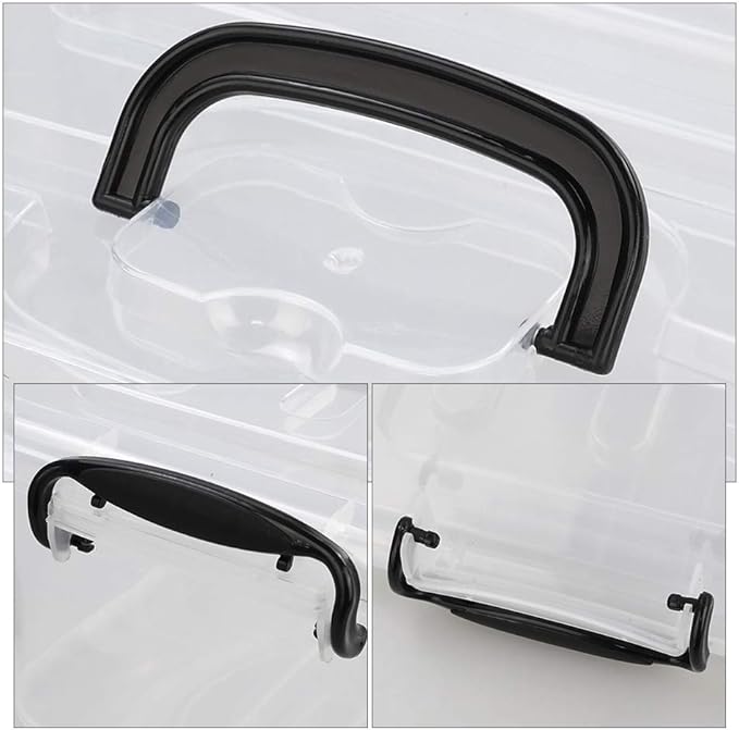 8 Quart Clear Storage Bin with Handle 2 Packs