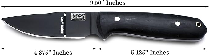 GCS Handmade Micarta Handle D2 Tool Steel Tactical Hunting Knife with leather sheath Full tang blade designed for Hunting &amp EDC GCS 105