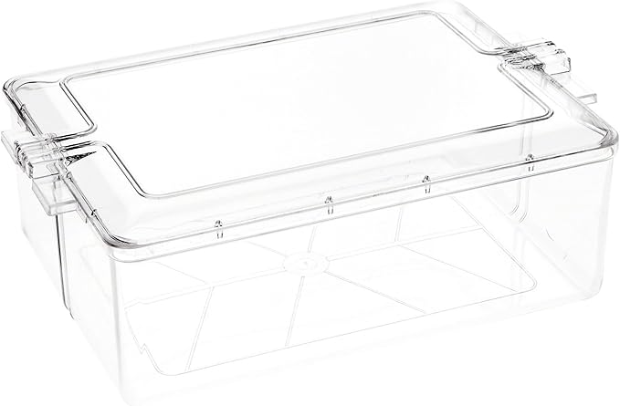 Pioneer Plastics 195C Clear Rectangular Plastic Container 10.625 W x 7.625 D x 3.75 H Pack of 4