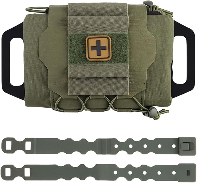 Tactical Molle IFAK Pouch/Medical Pouch First Aid Kits/EDC Tools Carrier Sundry Bag For Vest Belt BackpackOutdoor Hunting Airsoft Accessory (Green)