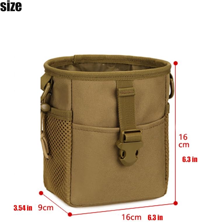 Tactical Slingshot Balls Pouch Molle Drawstring Small Dump Pouch Military Storage Case Utility Waterproof Belt Fanny Gadget Gear Pack Tool Pocket