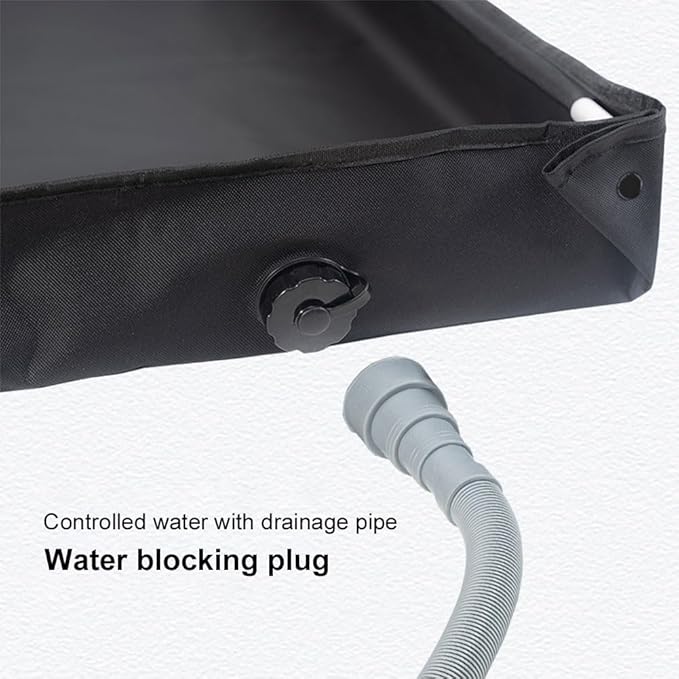 Portable Shower Pan with Drain Hose Foldable Shower Base Camping Shower Tent Floor Base for RV Outdoor Camping Shower Beach Pet Bath
