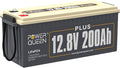 Power Queen Batería Litio 12V 200Ah PLUS Max.2560W Potencia de Salida Batería LiFePO4 Recargable con 200A BMS 15000+ Ciclos Profundos para Off-grid Energía Solar Campistas Autocaravanas RV Marina Casa
