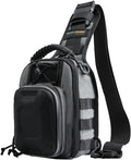 Tactical Hard-Shell Chest Pack men's multi-functional single-shoulder crossbody bag for outdoor cycling water-resistant (gray)