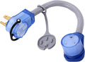 50Amp EV/RV/Welder Power Cord NEMA 14-50P with 14-50R Series Connector to 6-50R Adapter1.5 FT (50MF/6-50R Gray)