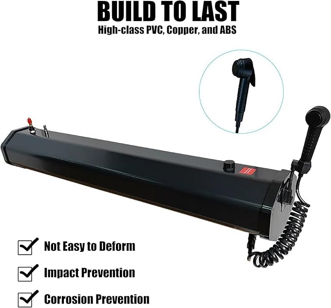 Pressurized Water Tank - Portable Solar Camping Shower for Vehicles Trucks and SUVs - 5/5.3/8 Gallon Capacity Ideal for Overlanding and Outdoor Adventures