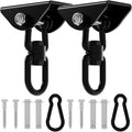 360°Rotating Hammock Hanging Kit Heavy Duty 1200 lb Capacity Stainless Steel Hanging Swing Hooks 2 Pack Swing Hanger for Yoga Hammock Chair Sandbag Swing Sets(Black