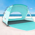 Beach Tent Portable Sun Shelter for 2/3/4/6-8 Person with UPF 50+ UV Protection Easy Setup Waterproof Beach Shade Canopy Cabana for Family Outdoor and Picnics Fishing with Carrying Bag
