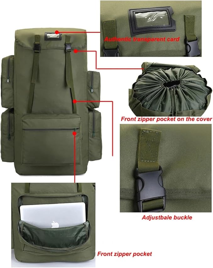 130L Large Camping Backpack Travel Bag Outdoor Luggage Bags Hiking Trekking For Men Molitary Tactical Shoulder Bag(Army Green)