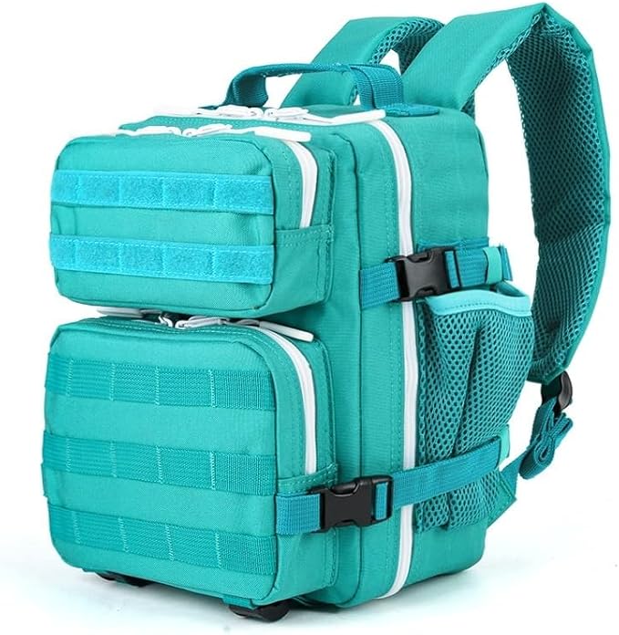 Jungle Leopard 9L Tactical Backpack for Men and Women Gym Outdoor Bag Travel Hiking Rucksack with Bottle Holder(Lake Blue)