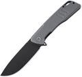 Petrified fish PFB02 Loco Pocket Knife 3.70 D2 Satin Blade Camping Knife 5.29oz G10 Handle Flipper Liner lock Folding knife for EDC (Gray Black Stonewashed)