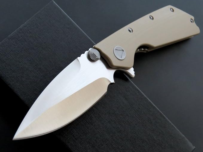 Eafengrow EF335 Folding Knives D2 Blade and G10 Handle5 inch Closed EDC Pocket Folding Knife with Clip (gray)