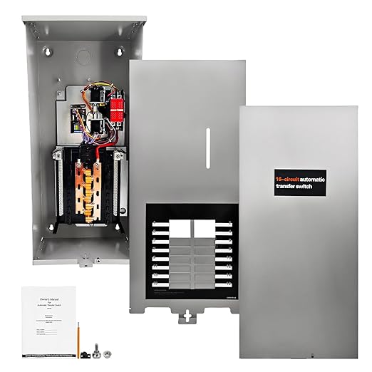 100 Amp Automatic Transfer Switch Replacement for Generac RXG16EZA3 for Indoor and Outdoor Use 16-Circuit NEMA 3R Aluminum Enclosure with Integrated Load Center for Essential Circuit Backup