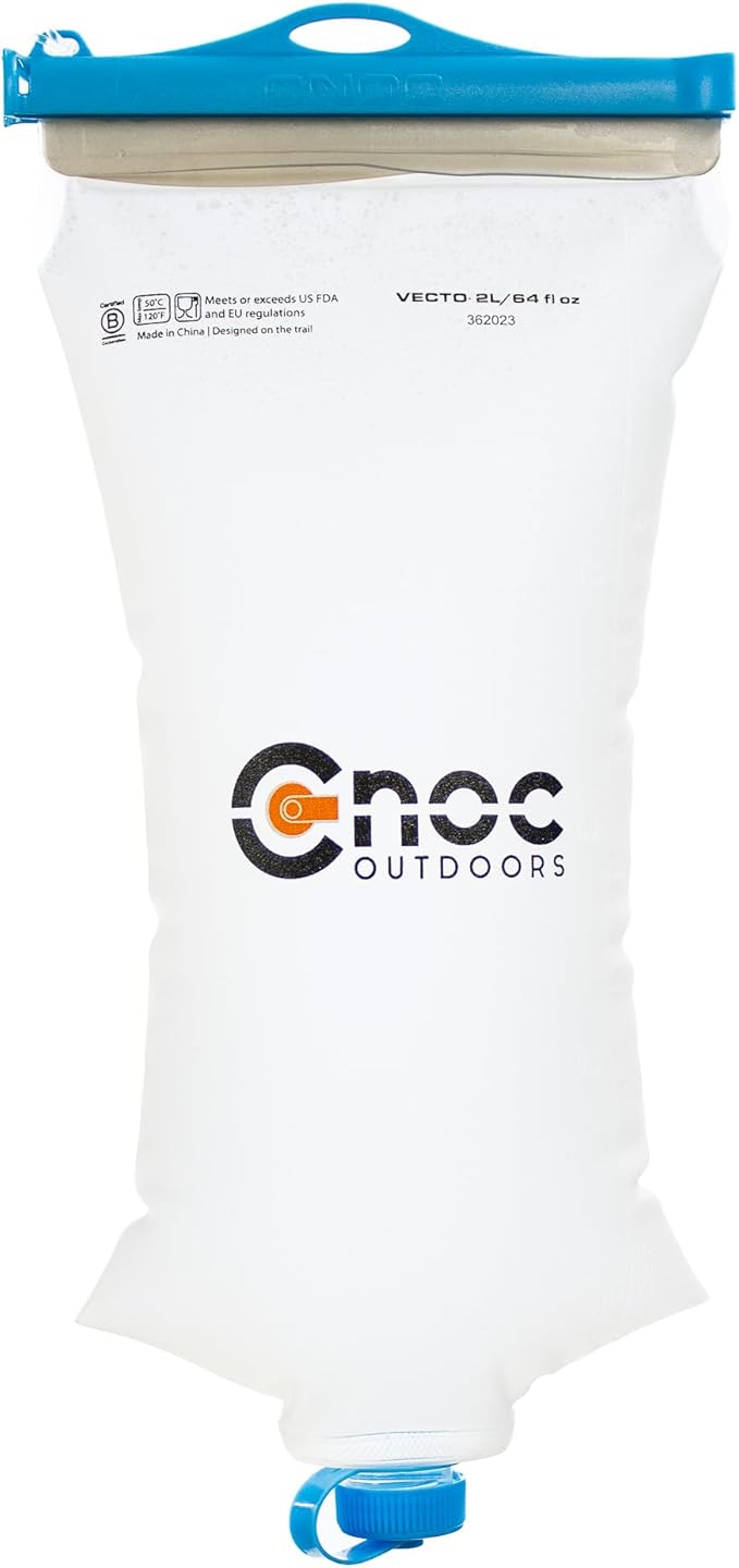 Vecto Water Collection and Filtration Bag (2L 3L) - 28mm Neck Compatible with Popular Filters - Wide Opening for Easy Water Collection - Lightweight Compact Durable Tethered Cap and Slider
