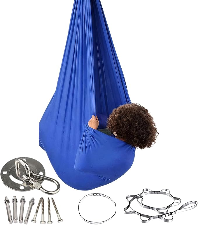 Hammock Swing Kids Elastic Comfort Support Foldable Travel Camping Hammock Sturdy Safe Construction Quick Setup Feature Backyard Garden Play Necessary Children Bedroom 110.24x39.37x0.39 Inches