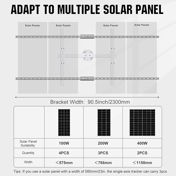 ECO-WORTHY Solar Panel Single Axis Tracking System (Increase 30% Power) with Tracker ControllerHigh Stability Multi-Angle AdjustmentIdeal for Different Solar Panels for Yard/Farm/Field/Garden