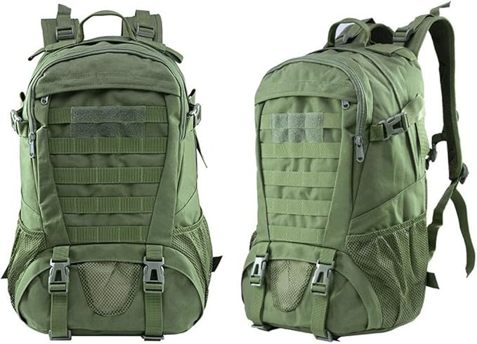 Military Tactical Backpack for Men Hiking Day Pack Molle Military Rucksack Waterproof EDC Bag (Military Green)