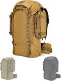 100L Tactical Backpack Side Storage Molle Bag Thick Breathable Belt Nylon Hanging Strap Durable Large Capacity Waterproof(Khaki)