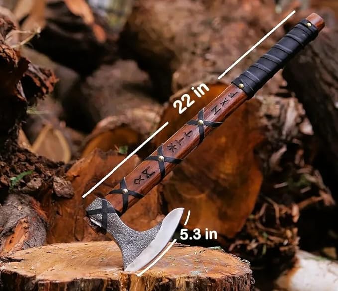 Custom Handmade Ragnor Lothbrok Viking Axe Handmade Hatchet Hunting Axe Carbon Steel Blade(FM-02)