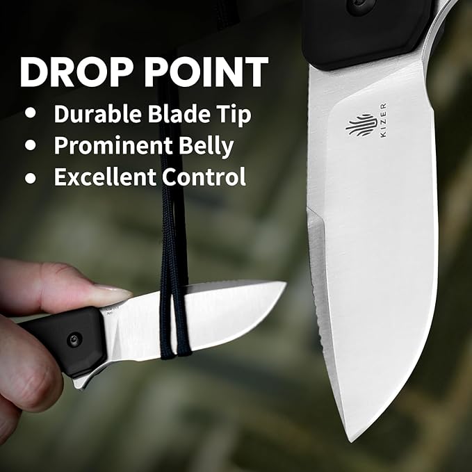 Kizer Nice Guy Pocket Folding Knife 2.84 Nitro V Blade Lightweight Sharp Camping and Hiking Knife Tough Aluminium Handle Liner Lock Flipper Knives V3011A2