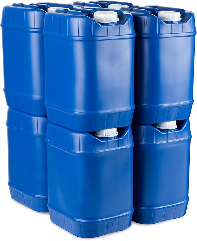 5-Gallon Stackable Water Storage Containers Emergency Water Storage for Camping and Disaster Preparedness 40 Gallons