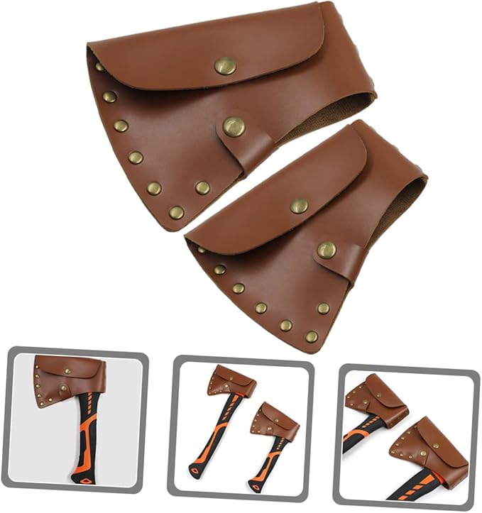 DOITOOL 6pcs Leather Protective Axe Cover Hatchet Sheath for Camping Outdoor Activities Thick Leather Construction Fits Hatchet for Outdoor Enthusiasts