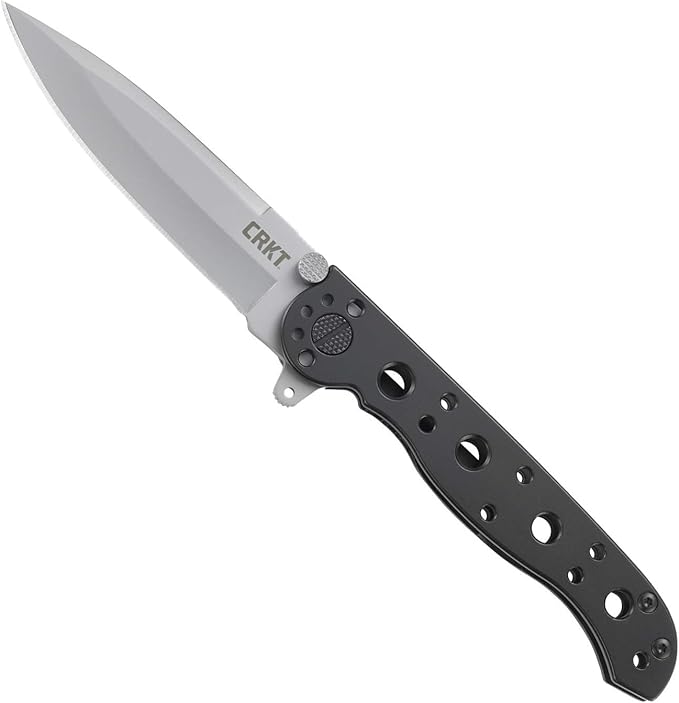 CRKT M16-01S Folding Knife with Frame Lock: Stainless Steel Plain Edge Blade Stainless Steel Handle Reversible Pocket Clip M16-01S