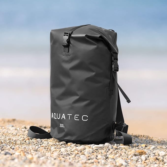 AQUATEC Waterproof Dry Bag Rucksacks - 5X Sizes: 10L 15L 20L 30L &amp 40L | Double Shoulder Strap Backpack | Perfect for Boating/Kayaking/Hiking/Camping