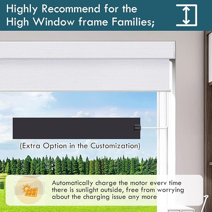 Indoor Motorized Shades Solar PanelOnly Applicable to Weffort Shades BlindsBlack