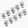 Solar Panel End Clamp Mounting Bracket Aluminum Z Clip for PV Module Rail Grounding on RV Boat Trailer Roof (35mm)