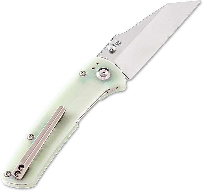 KANSEPT Mian Street Folding Pocket Knife 7.92in Liner Lock Folding Pocket Knives Liner Lock with 3.36in Stonewashed 154CM Blade and Jade G10 Handle for Outdoor Tactical Survival T1015B1
