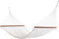 Hatteras Hammocks Deluxe White Duracord Rope Hammock with Free Extension Chains &amp Tree Hooks Handcrafted in The USA 450 LB Weight Capacity 13 ft. x 60 in