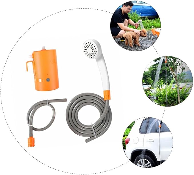 SUPVOX 1Set Shower with Lighting for Outdoor Camping Rechargeable Shower Pump for Car Cleaning Dogs and Outdoor Showers Multi Functional and Convenient