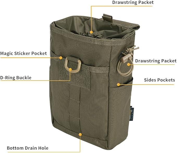 EXCELLENT ELITE SPANKER Molle Dump Pouch Drawstring Magazine Utility Pouch Folding Dump Pouch Waist Bag