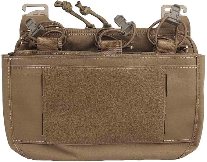 Outdoor Lightweight Multifunctional G-Hook DOPE Front Flap Double Stack Abdominal Fanny Pack Triple Magazine Insert Pouch