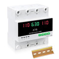 63A 110V Automatic/Manual Transfer Switch DIN Rail Mount 110V for Generator Backup Power &amp Gas Furnace 50/60Hz LED Display CE Certified
