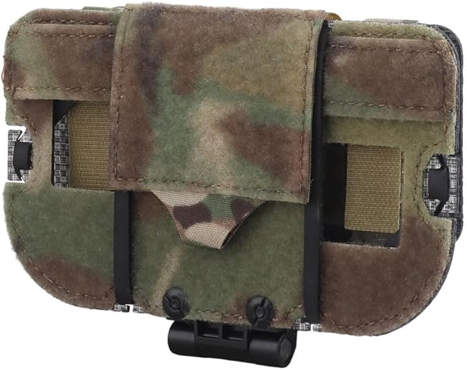 Let Me Be Airsoft Plate Carrier Molle Phone Carrier Outdoor Lightweight Navigation BoardWide Angle Foldable Phone Holder Chest Rig Hovering Mount Tactical Vest Accessory (Camouflage)