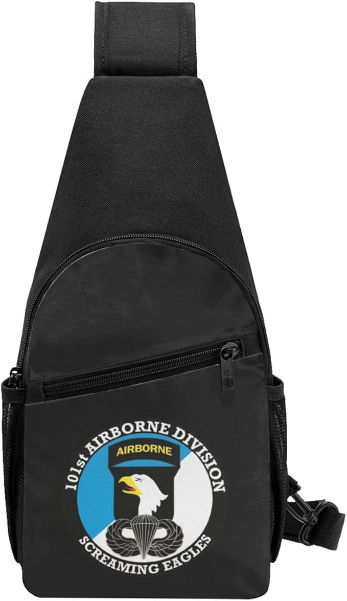 101st Airborne Division with Jump Wings Chest Pack Leisure Shoulder Crossbody Chest Bag