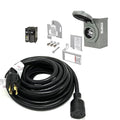 30 Amp Generator to House Hook-up Kit for Square D Homeline 150/200/225 Amp Load Center Including Generator CordPower Inlet BoxPanel Interlock Kit and Circuit Breaker (25 Ft Gen Cord)