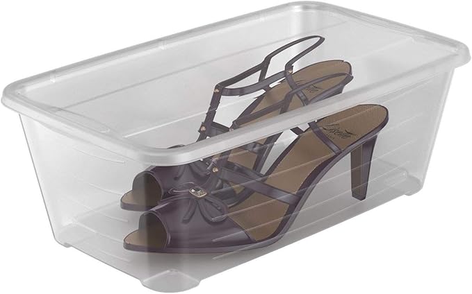 Life Story Durable 5.7-Liter Clear Shoe &amp Closet Storage Box Container (72 Pack)