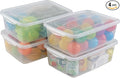 14 Quart Clear Latching Box Plastic Storage Container Bins with Lids Set of 4