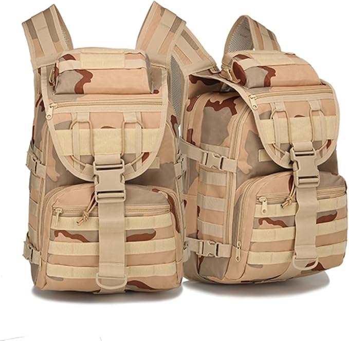 Outdoor Tactical Backpack Military Molle Bag Hiking Daypacks for Camping Trekking Hunting Traveling Motorcycle (Sansha Camouflage)