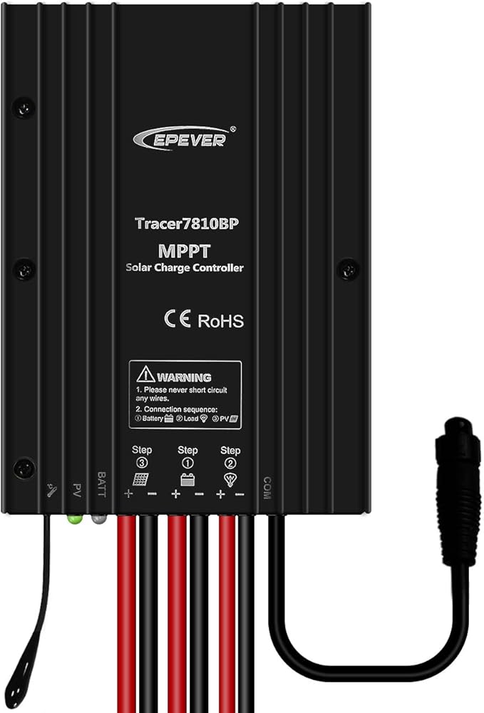 EPEVER MPPT Solar Charge Controller 30A 12V 24V auto IP67 Waterproof Max PV 100V Solar Panel Charger Regulator 390W/780W for Sealed Gel AGM Flooded LiFePO4 Lithium Battery