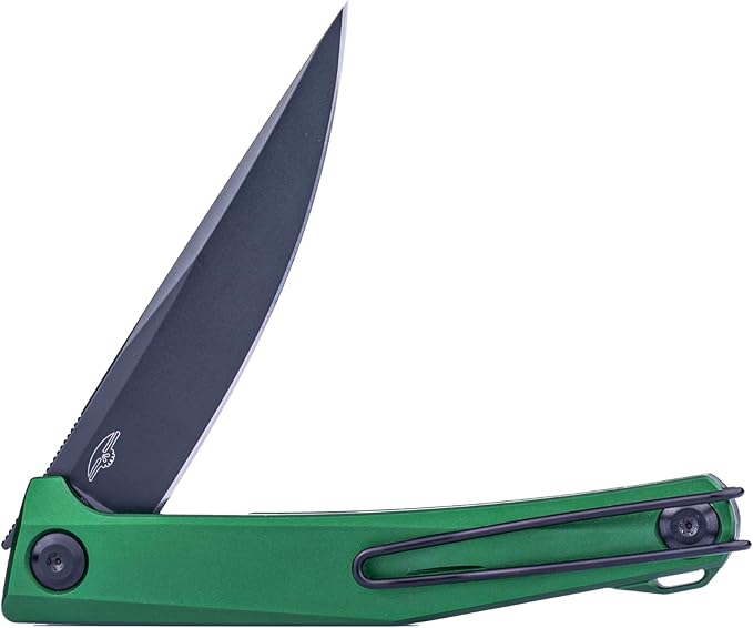 Real Steel Teres lightweight EDC Flipper Knife 3.11'' Nitro-V ‎Black PVD Hollow-Ground BladeAluminum HandleLiner Lock Knife Gentleman's Knife with Pocket ClipHunting Camping Hiking Fishing Knife