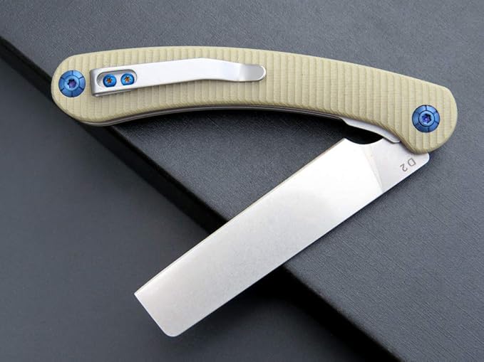 Eafengrow EF939 Folding Pocket Knife with D2 Steel Blade G10 Handle EDC Pocket Folding Knife for Camping Survival and Outdoor (Desert)