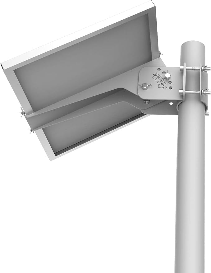 Adjustable Solar Panel Pole Mounting Bracket Rack Kit for 20W 30W Solar Panel - Fit Pole Dia 1.5 - 3.0 Inch / 40mm - 80mm