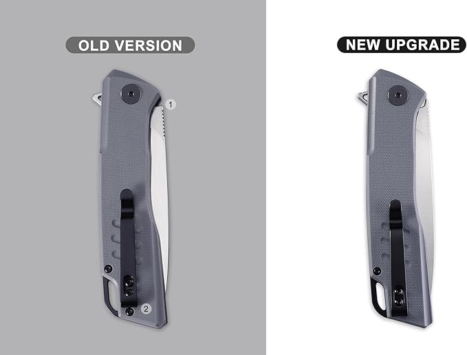 Petrified fish PFB02 Loco Pocket Knife 3.70 D2 Satin Blade Camping Knife 5.29oz G10 Handle Flipper Liner lock Folding knife for EDC (Blue Satin)