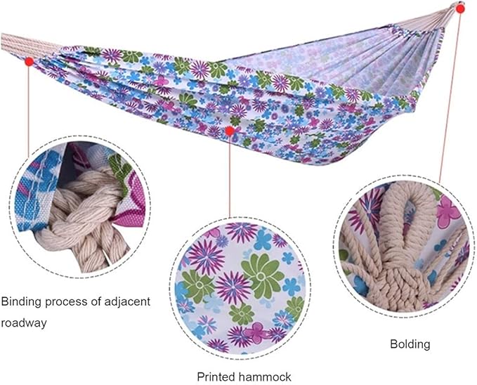 Portable Hammock Portable Outdoor Oxford Cloth Single Widened Hammock Color Printing Leisure Swing for Backpacking Beach (Color : C)