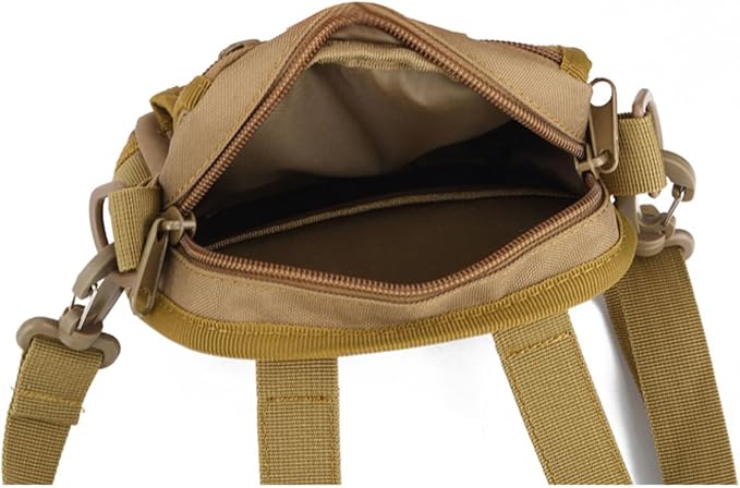 Waterproof Tactical Nylon Molle Waist Pack Hiking Fishing Hunting Sports Waist Bag Camping Messenger Bag(Khaki)